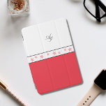 Protection iPad Mini Aquarelle monogramme rouge étoile<br><div class="desc">Double initiales monogrammed minimaliste étoile rouge aquarelle iPad mini Couverture en rouge,  noir et blanc avec une étoile de mer motif d'une étoile de mer rouge brillant illustration dessinée par moi</div>