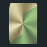 Protection iPad Mini Arrière - plan de look métallique or et vert<br><div class="desc">Arrière - plan géométrique or et vert,  look métallique avec un arrière - plan personnalisable.</div>