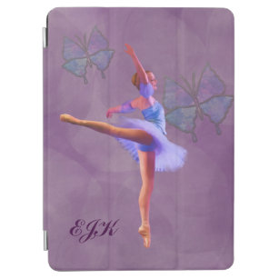 Protection iPad Air Ballerine en position d'arabesque, monogramme