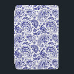 Protection iPad Mini Bleu et blanc Vintage Paisley Motif<br><div class="desc">Motif Paisley vintage bleu marine et blanc.</div>