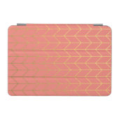 Protection iPad Mini Chic moderne d'arrière - plan rose de corail de (Horizontal)