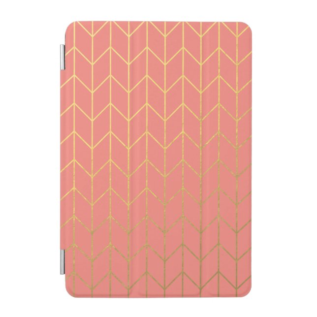 Protection iPad Mini Chic moderne d'arrière - plan rose de corail de (Devant)