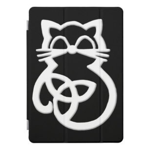 Protection iPad Pro Cover Couverture mini iPad Cat Celtic Knot Blanc
