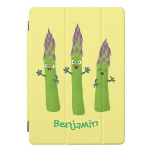 Protection iPad Pro Cover Cute asperges chantant un trio végétal dessin anim