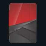 Protection iPad Mini Design métallique géométrique, noir et rouge<br><div class="desc">Design métallique géométrique moderne,  arrière - plan de couleurs rouge et noir avec monogramme en option.</div>