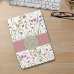 Protection iPad Mini Fleur de Fleur sauvage aquarelle<br><div class="desc">Un design floral fleur sauvage amusant et gai aquarelle. Ce design est girly et présente des couleurs rose rose et sauge ainsi que des botaniques printanières. Le texte est personnalisable !</div>