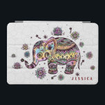 Protection iPad Mini Illustration d'éléphant de bébé floral joli et col<br><div class="desc">Jolie illustration fleurie d'éléphant bébé sur les cercles blancs arrière - plan motif. monogramme personnalisable et optionnel. Si vous avez besoin d'aide pour customiser un de mes designs,  contactez le concepteur ArtOnWear. Mise en forme de texte gratuite avec aide en direct disponible sur demande.</div>