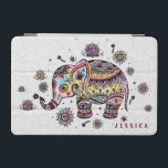 Protection iPad Mini Illustration d'éléphant de bébé floral joli et col<br><div class="desc">Jolie illustration fleurie d'éléphant bébé sur les cercles blancs arrière - plan motif. monogramme personnalisable et optionnel. Si vous avez besoin d'aide pour customiser un de mes designs,  contactez le concepteur ArtOnWear. Mise en forme de texte gratuite avec aide en direct disponible sur demande.</div>