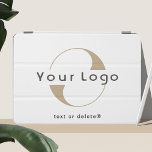 Protection iPad Mini Logo d'entreprise sur Clean white, Professional Co<br><div class="desc">Logo personnalisé sur la couverture iPAD minimale propre. Ajoutez votre logo et votre texte.</div>