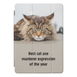 Protection iPad Pro Cover Meilleure expression de meurtrier de hache de chat