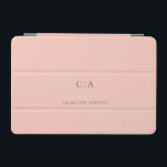 Protection iPad Mini Mini capot monogramme simple et élégant<br><div class="desc">Moderne,  simple,  élégant monogramme ipad,  légèreté. Modifiez votre produit en quelques minutes. Vous pouvez modifier la police/taille/couleur et la position en utilisant "personnaliser davantage".</div>