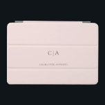 Protection iPad Mini Mini capot monogramme simple et élégant<br><div class="desc">Moderne,  simple,  élégant monogramme ipad,  rose clair. Modifiez votre produit en quelques minutes. Vous pouvez modifier la police/taille/couleur et la position en utilisant "personnaliser davantage".</div>
