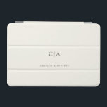 Protection iPad Mini Mini capot monogramme simple et élégant<br><div class="desc">Moderne,  simple,  élégant monogramme ipad,  beige clair. Modifiez votre produit en quelques minutes. Vous pouvez modifier la police/taille/couleur et la position en utilisant "personnaliser davantage".</div>
