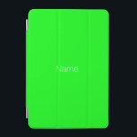 Protection iPad Mini Monographie de nom personnalisé néon vert minimali<br><div class="desc">Elégant minimaliste moderne néon vert nom personnalisé monogramme iPad mini Couvercle</div>