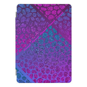 Protection iPad Pro Cover Mosaïque moderne violet, rose et bleu Asymétrique