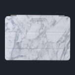 Protection iPad Mini Motif en pierre de Marbre blanc monogramme<br><div class="desc">Motif en pierre de marbre blanc et gris. Pas vraiment marbler juste une image de lui. monogramme personnalisé en option.</div>