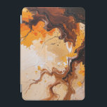 Protection iPad Mini Nature<br><div class="desc">Cette peinture abstraite vibrante capte l'essence de la nature en mouvement, mêlant des nuances riches d'orange brûlé, de brun profond et de jaune doré dans une composition fluide et tourbillonnante. La pièce évoque le sentiment de feuilles tombées prises dans une brise chaude, avec des lignes noires délicates ressemblant à des...</div>