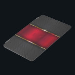 Protection iPad Mini Noir métallique et rouge touche d'or<br><div class="desc">Grandes bandes métalliques noires et rouges. Accents or et monogramme optionnel.</div>