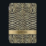 Protection iPad Mini Parties scintillant blanche et or avec bandes Zèbr<br><div class="desc">Parties scintillant et étincelles de diamants blancs,  accents or,  rayures zébrées,  motif poster de animal. monogramme personnalisable. Si vous avez besoin d'aide pour customiser,  changer de couleur ou autre chose à l'un de mes designs,  contactez ArtOnWear designer.Formatage de texte gratuit avec aide en direct disponible sur demande.</div>