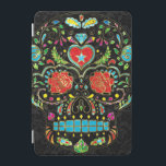 Protection iPad Mini Parties scintillant De Crâne Florale Colorée Et Or<br><div class="desc">Cool coloré rétro sucre floral parties scintillant texture de crâne avec des accents de tons or. Arrière - plan noir</div>