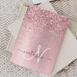 Protection iPad Mini Parties scintillant en métal brossé rose pâle Nom<br><div class="desc">Personnalisez facilement ce design chic et branché de couverture ipad avec une jolie parties scintillant brillante rose vif sur un arrière - plan métallique brossé rose vif.</div>