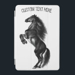 Protection iPad Mini Personnalisez Votre Texte À Cheval Sauvage Noir Dr<br><div class="desc">Cheval sauvage noir droit - Peinture - Personnalisable - Choisissez / Ajoutez votre texte unique - Nom / Couleurs / Police / Taille / Éléments - Image / plus - Faites votre cadeau spécial - Redimensionnez et déplacez ou ajoutez des éléments / du texte avec l'outil de personnalisation ! Peinture...</div>