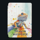 Protection iPad Mini Robe D'Aquarelle Colorée De Dragon Porté Vibrant<br><div class="desc">Apportez un éclat de couleur et de charme reptilien avec cet art spectaculaire de dragon barbu. Avec une illustration détaillée d'un dragon barbu aux tons chauds orange et jaune, cette oeuvre d'art est mise en scène sur un fond d'aquarelle animé qui déborde de roses, de bleus et de verts. La...</div>