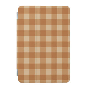 Protection iPad Mini Tissu checkered de plaid brun classique