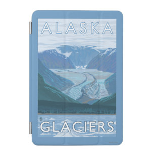 Protection iPad Mini Vintage voyage de scène de glacier d'AlaskaLarge