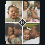 Protection iPad Monogramme de la famille de collage de photos pers<br><div class="desc">Un cadeau personnalisé spécial avec 4 de vos photos personnalisées et un premier monogramme. Utilisez les outils de conception pour ajouter du texte supplémentaire dans toutes les polices et couleurs que vous souhaitez. Téléchargez d'autres photos, modifiez la couleur de l'arrière - plan ou choisissez parmi tous nos styles de coque...</div>