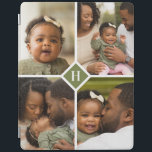 Protection iPad Monogramme de la famille de collage de photos pers<br><div class="desc">Un cadeau personnalisé spécial avec 4 de vos photos personnalisées et un premier monogramme. Utilisez les outils de conception pour ajouter du texte supplémentaire dans toutes les polices et couleurs que vous souhaitez. Téléchargez d'autres photos, modifiez la couleur de l'arrière - plan ou choisissez parmi tous nos styles de coque...</div>