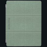 Protection iPad Monogramme Vintage Sage Vert Faux Cuir<br><div class="desc">tons vert sauge cool look(image) en cuir vintage avec effet points (effet image) et monogramme personnalisable</div>