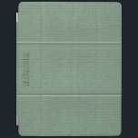 Protection iPad Monogramme Vintage Sage Vert Faux Cuir<br><div class="desc">tons vert sauge cool look(image) en cuir vintage avec effet points (effet image) et monogramme personnalisable</div>