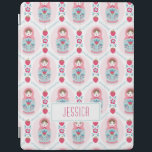 Protection iPad Poupée d'imbrication mignonne rose Matryoshka<br><div class="desc">Un mignon motif de poupée de nidification de matryoshka rose orne cette couverture Ipad. Amusant pour le retour à l'école et un cadeau adorable pour une fille. Personnalisez-le avec le nom de vos filles. Conçu pour vous par Blackberry Boulevard.</div>