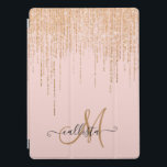 Protection iPad Pro Bordure de Parties scintillant brillante en or ros<br><div class="desc">Cette impression glamour et de luxe est le design parfait pour la femme élégante et branchée. Il est doté d'un rideau de frange de parties scintillant en or brillant avec une typographie de parties scintillant imitation sur un arrière - plan rose vif. C'est un design élégant, chic, branché et moderne...</div>