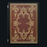 Protection iPad Pro Couverture vintage de livre ornemental Gilt<br><div class="desc">Design de couverture de livre français historique vers 1908 avec design ornemental doré sur cuir rouille. Note : Sculpté, gravé, gaufré et les effets dimensionnels, l'aspect stratifié, vieilli ou érodé, les textures et les ombres réalisées numériquement. Produit réel a une surface lisse et la texture du cuir est simulée. La...</div>