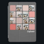 Protection iPad Pro Cover 10 Photo Collage Gris Blush Coral Rose Nom du scri<br><div class="desc">Utilisez votre photo ou vos photos préférées pour faire un souvenir amusant et personnel à partager avec vos amis. Utilisez vos photos recadrées carré pour obtenir les meilleurs résultats ! Ce collage photo en grille empilée moderne comprend une police rustique et moderne pour votre nom ou autre texte. Les angles...</div>