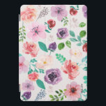 Protection iPad Pro Cover Aquarelles colorées Fleurs Motif<br><div class="desc">Elégante aquarelle moderne fleurs motif avec monogramme en option.</div>