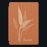 Protection iPad Pro Cover Botanique minimaliste moderne en rouille Personnal<br><div class="desc">Botanique minimaliste moderne en rouille orange brûlée Couverture iPad Pro personnalisée</div>
