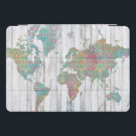 Protection iPad Pro Cover Carte Boho II<br><div class="desc">Une carte pastel douce peinte sur un arrière - plan en planches de bois gris. Artiste : Jennifer Goldberger</div>