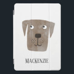 Protection iPad Pro Cover Chocolat Labrador Retriever Dog<br><div class="desc">Un drôle de chien du Labrador Retriever au chocolat pour vous faire sourire. Protégez et fabulez votre iPad en même temps. Modifiez ou supprimez le nom à customiser. Art original de Nic Squirrell.</div>