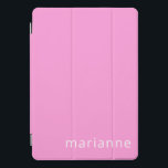 Protection iPad Pro Cover Couleur solide rose simple Nom personnalisé<br><div class="desc">Couleur solide rose simple Nom personnalisé Couverture iPad Pro</div>