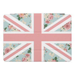 Protection iPad Pro Cover Drapeau anglais d'Union Jack de roses