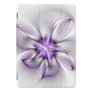 Protection iPad Pro Cover Élégance florale Art Abstrait Violet Fractal moder