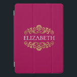 Protection iPad Pro Cover Élégant Monogramme Hot rose Gold Chic<br><div class="desc">Un élégant coque ipad rose et or chaud. Idéal pour retourner à l'école. Ajoutez votre nom entre la floraison dorée sur le devant. Conçu pour vous par Blackberry Boulevard.</div>