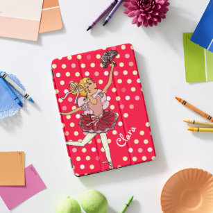 Protection iPad Pro Cover Enfants filles nommé ballerina pois rouge