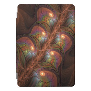 Protection iPad Pro Cover Fluorescent coloré Abstrait Trippy Brown Fractal