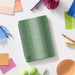 Protection iPad Pro Cover Fores Green Metallic Texture Monogramme<br><div class="desc">Donne une image verte d'un look en aluminium brossé arrière - plan à texture métallique avec un monogramme personnalisé,  simple,  design minimaliste.</div>