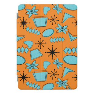 Protection iPad Pro Cover Formes atomiques MCM Turquoise sur orange