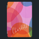 Protection iPad Pro Cover Formes géométriques mures Nom du script arc-en-cie<br><div class="desc">Formes géométriques personnalisées Cute Rainbow Art Script Calligraphie Nom coque ipad</div>